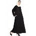 Designer Nida abaya with Patchwork- Black